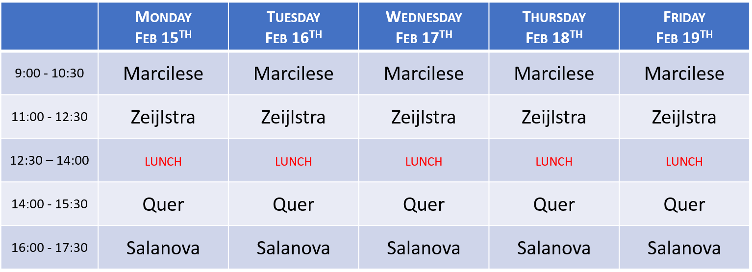 ELBA 2016 schedule