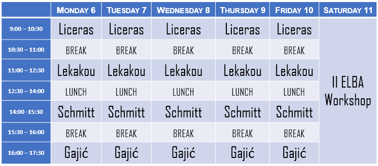 ELBA 2017 schedule